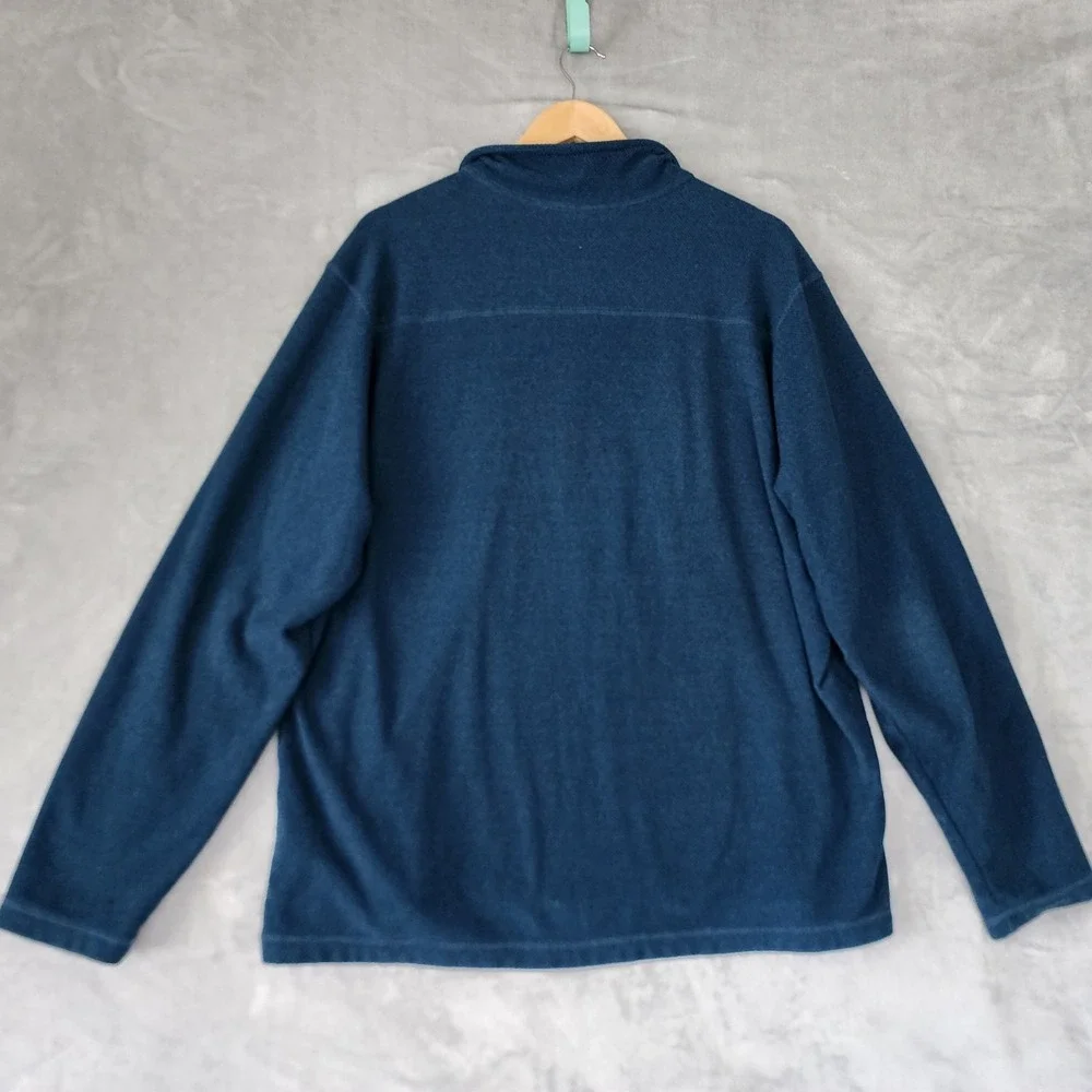 The North Face Fleece Pullover Mens Size XL Blue Textured Knit 1/4 Zip Jacket